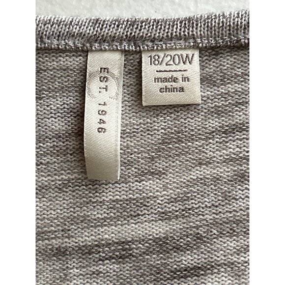 EST. 1846 18/20W Floral Print Heather Gray 3/4 Sleeve Tunic Top Bell Sleeves - Picture 5 of 9